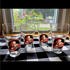 1998 Frisch’s Big Boy Coca Cola Santa Glasses (set of 4)